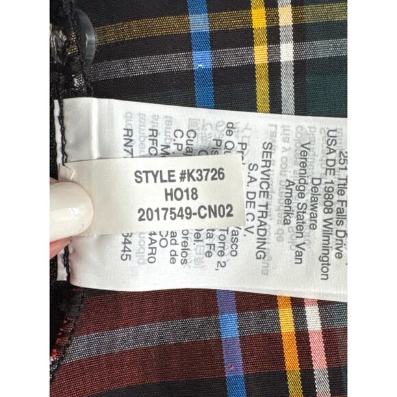 J. Crew Women's Slim Stretch Perfect Shirt in Black Stewart Tartan Plaid Size 2 - Picture 8 of 13